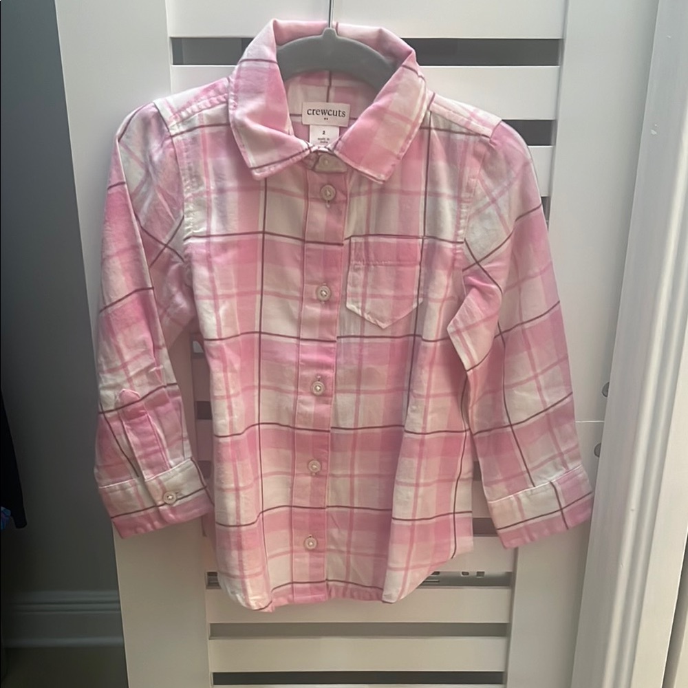 Crewcuts Pink Plaid Girls Shirt